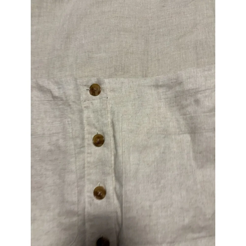 Banana Republic Skirt Womens Size 14 Linen Blend Button Front Mini NEW